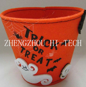 Halloween Holiday Gift Orange Color Felt Basket