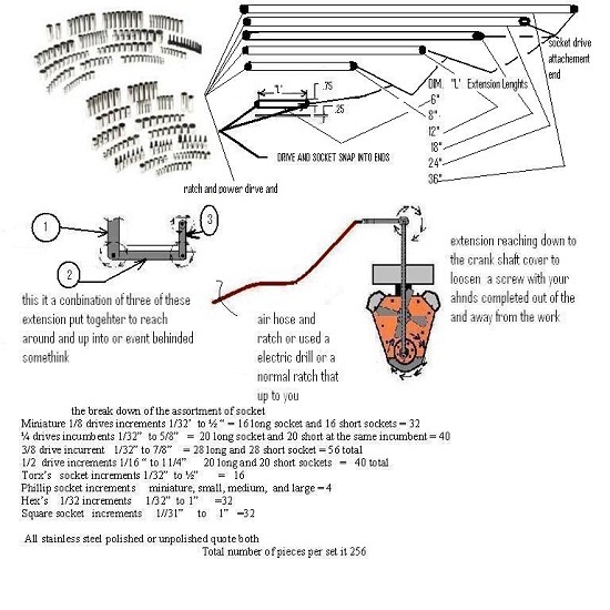 Hand Saver Socket Wrench Set Reach Anywhere Any How