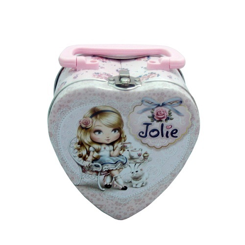 Heart Shaped Chocolate Tin Box With Handle