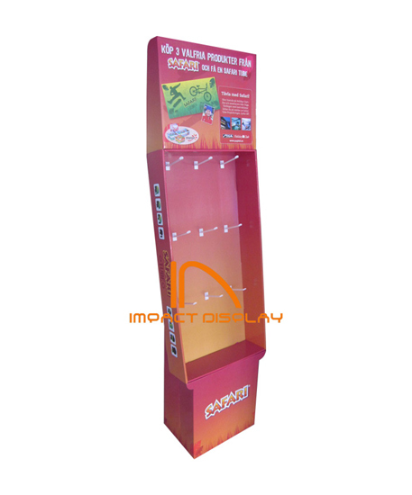 Impact Display Pop Cardboard Hooks Rack