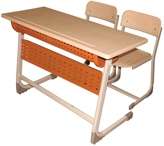 Inci Double School Desk With Panel Werzalit