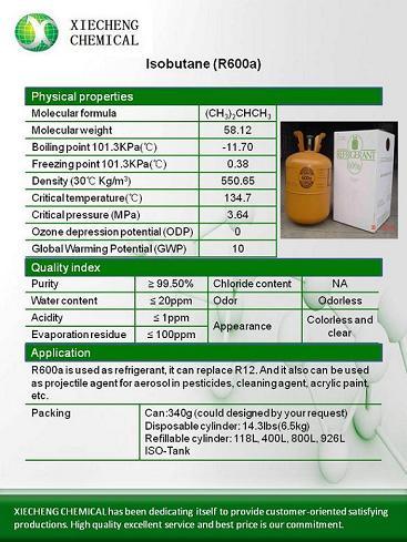 Isobutane R600a Mainly Used For Refrigerator