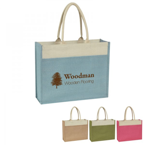 Jute Tote Bag With Front Pocket