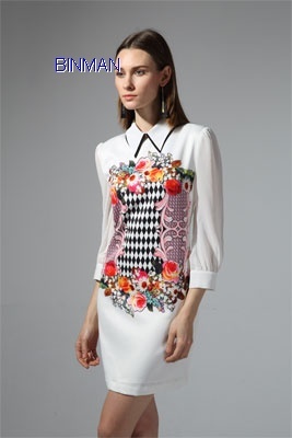 Latest New Printed Baroque Ladies Career Dress