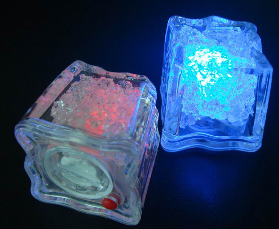 Led Button Activated Flashing Ice Cube