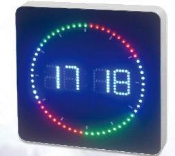 Led Digital Clock With Colorful Ring Second Display