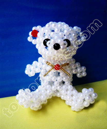 Mini Plastic Pearl Beaded Teddy Bear