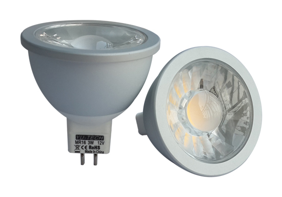 Mr16 Cob Spotlight With Aluminum Shell 3w 300 340lm Cir 80 Lifespan 45000 H