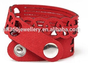 Nafulin Top Quality 2 Row Red Resin Beads With Korean Lint Wrap Bracelets