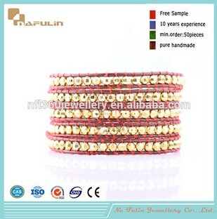 Nafulin Woven Laser Plating Beads Wrap Bracelet