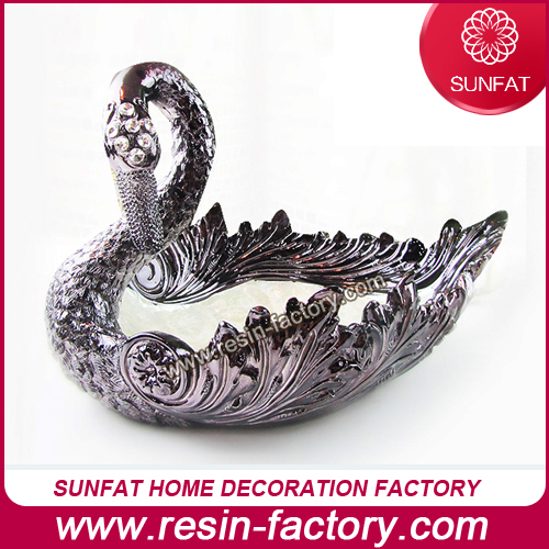 New Arrival Ornamental Resin Swan Design Fruit Plate Home Decor