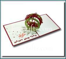 New Year Globe Pop Up Greeting Card Code Cn027