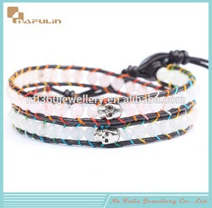 Nflbr032 White Plating Skull Bracelet