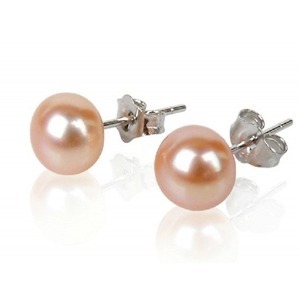 Pink Freshwater Stud Pearl Earrings 5 0 6 Mm Aa