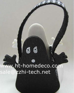 Promotion Gift Halloween Black Color Felt Basket