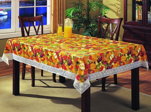 Pvc Tablecloth With Non Woven Or Flannel Backing