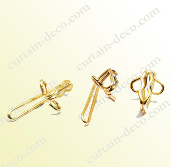 R7 Bright Brass Plated Curtain Hook