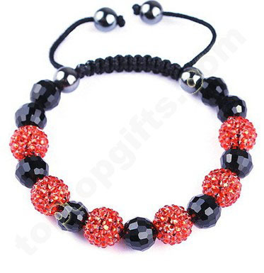 Resin Shamballa Bracelet With Crystal Bead And Hematite