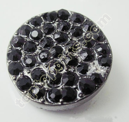 Round Black Rhinestone Button To Milan Fashion Show