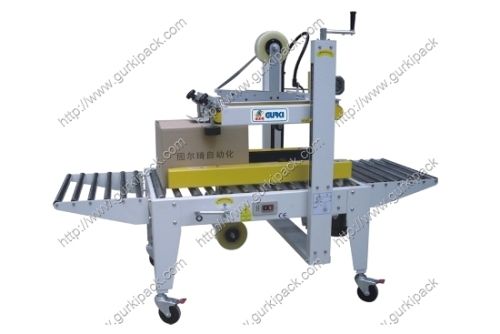 Semi Automatic Carton Sealer With Top And Side Belts Driven