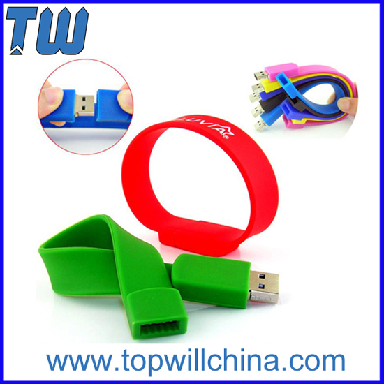 Silicone Wristband Bracelet Thumb Drives Fast Delivery