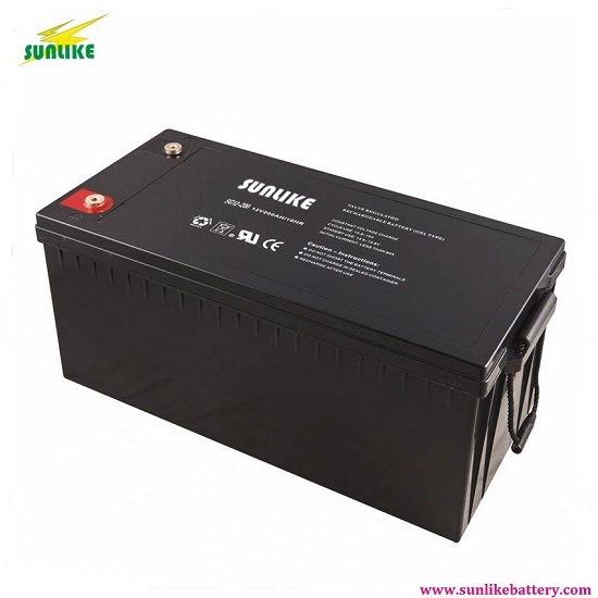 Sunlike 12v 200ah Deep Cycle Gel Battery For Solar System Ups