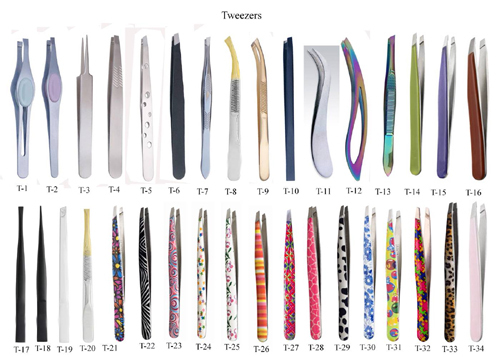 Tweezers With Different Tips Prints Materials