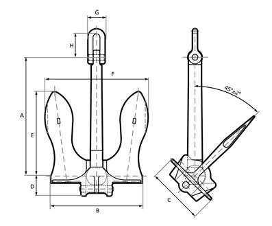 U S N Stockless Anchor