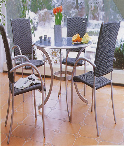 Unique Round Rattan Dining Set