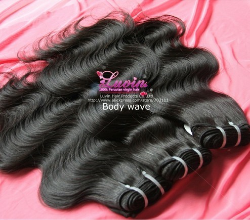 Virgin Hair Peruvian Body Wave Double Weaving Machine Weft