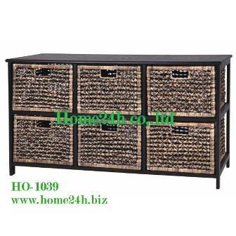 Water Hyacinth Cabinet 6 Drawers