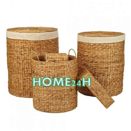 Water Hyacinth Laundry Hamper Set