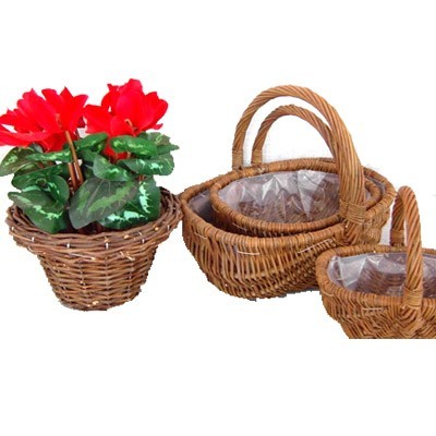 Wicker Garden Basket Willow Flower Pot Vase Decorations