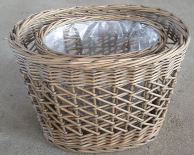 Wicker Garden Basket Willow Flower Pot Vase Grass