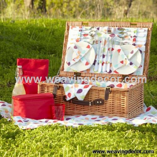 Wicker Picnic Basket For Garden