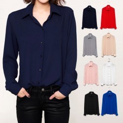 Womens Long Sleeve Chiffon Shirts