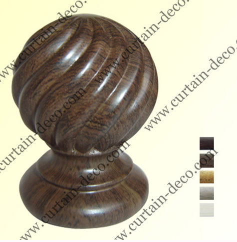 Wood Like Curtain Rod And Finial